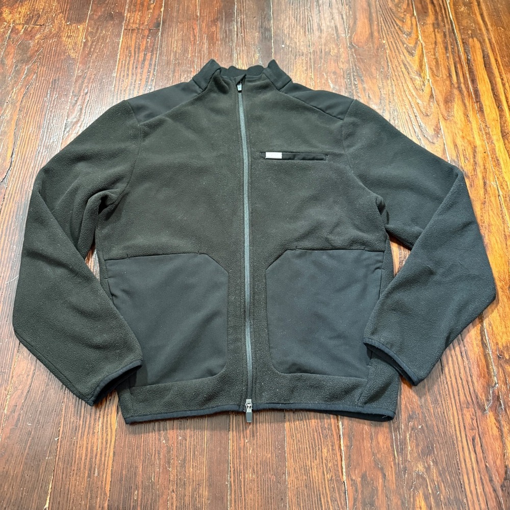 Figs On Shift‎ Jacket Mens Medium Black Fleece Scrubs Full Zip Pockets